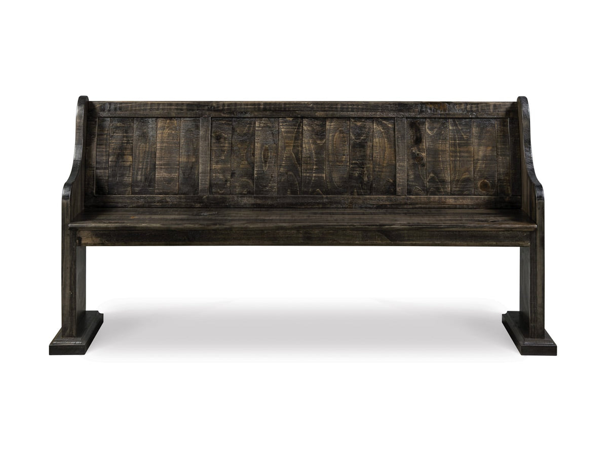 Magnussen Home Bellamy Peppercorn Extendable Rectangular Dining Table With 2 Benches 2 Upholstered Side Chairs And Server