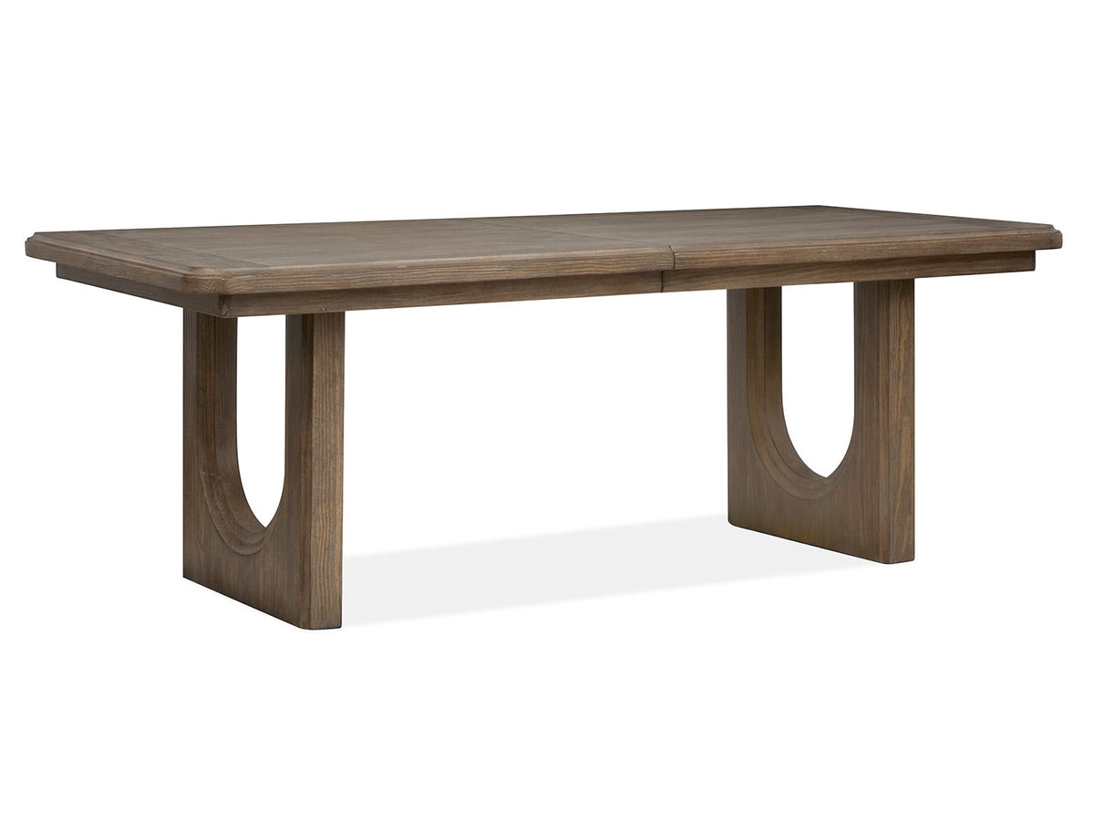 Magnussen Home Westbourne Dark Umber Extendable Trestle Dining Table With 6 Side Chairs