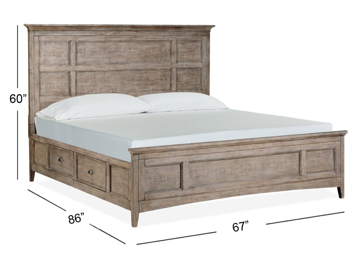 Magnussen Home Paxton Place Dovetail Grey Queen Panel Storage Bed