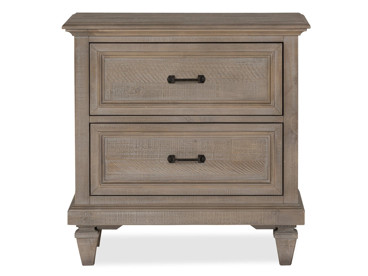 Magnussen Home Lancaster Dovetail Grey Queen Panel Bed With Nighstand