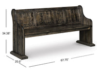 Magnussen Home Bellamy Peppercorn Extendable Rectangular Dining Table 2 Benches And 2 Upholstered Chairs