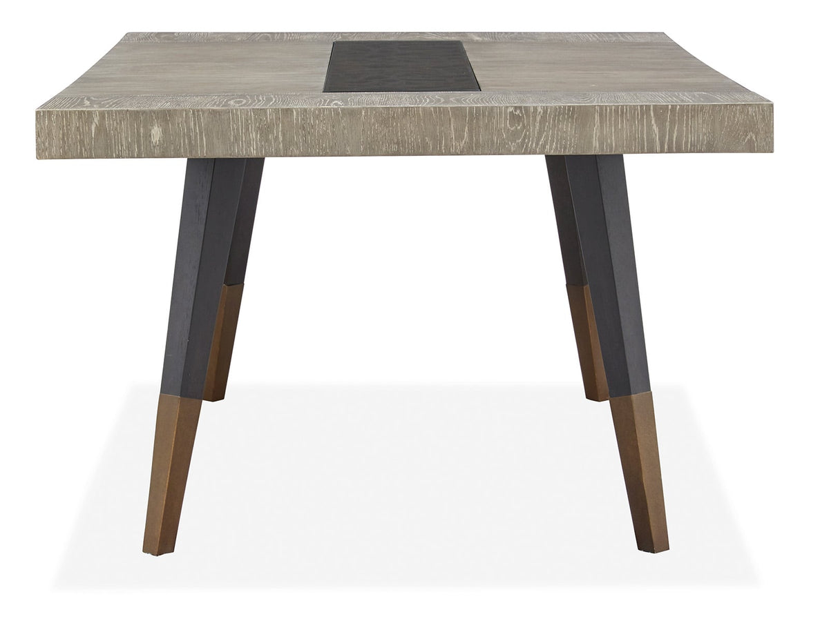Magnussen Home Ryker Nocturn Black And Coventry Grey Rectangular Dining Table With 4 Host Chairs And Server