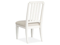 Magnussen Home Willowbrook Egg Shell White Extendable Rectangular Dining Table With 4 Side Chairs And 2 Upholstered Side Chairs