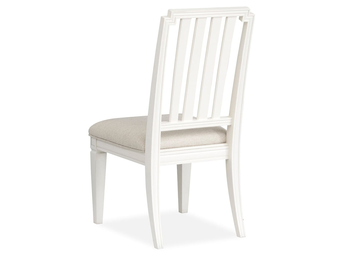 Magnussen Home Willowbrook Egg Shell White Extendable Rectangular Dining Table With 2 Upholstere Benches And 2 Side Chairs