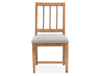 Magnussen Home Lindon Belgian Wheat Extendable Rectangular Dining Table With 2 Arm Benches 2 Grey Side Chairs And Buffet