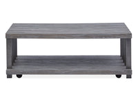 Magnussen Home Eldridge Weathered Gravel And Satin Bronze Rectangular Cocktail Table With End Table