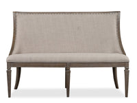 Magnussen Home Lancaster Dovetail Grey Extendable Rectangular Dining Table With 4 Arm Chairs Upholstered Bench And Buffet