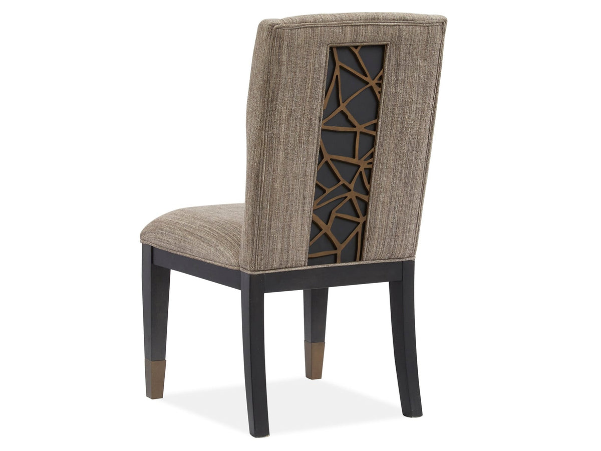 Magnussen Home Ryker Nocturn Black And Coventry Grey Rectangular Dining Table With 4 Host Chairs