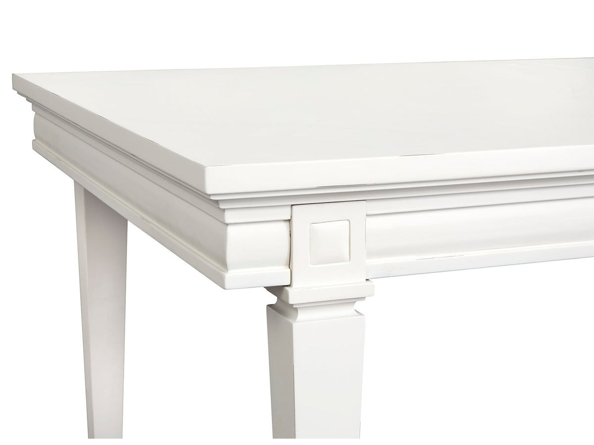 Magnussen Home Willowbrook Egg Shell White Extendable Rectangular Dining Table With 2 Upholstere Benches 2 Side Chairs And Buffet