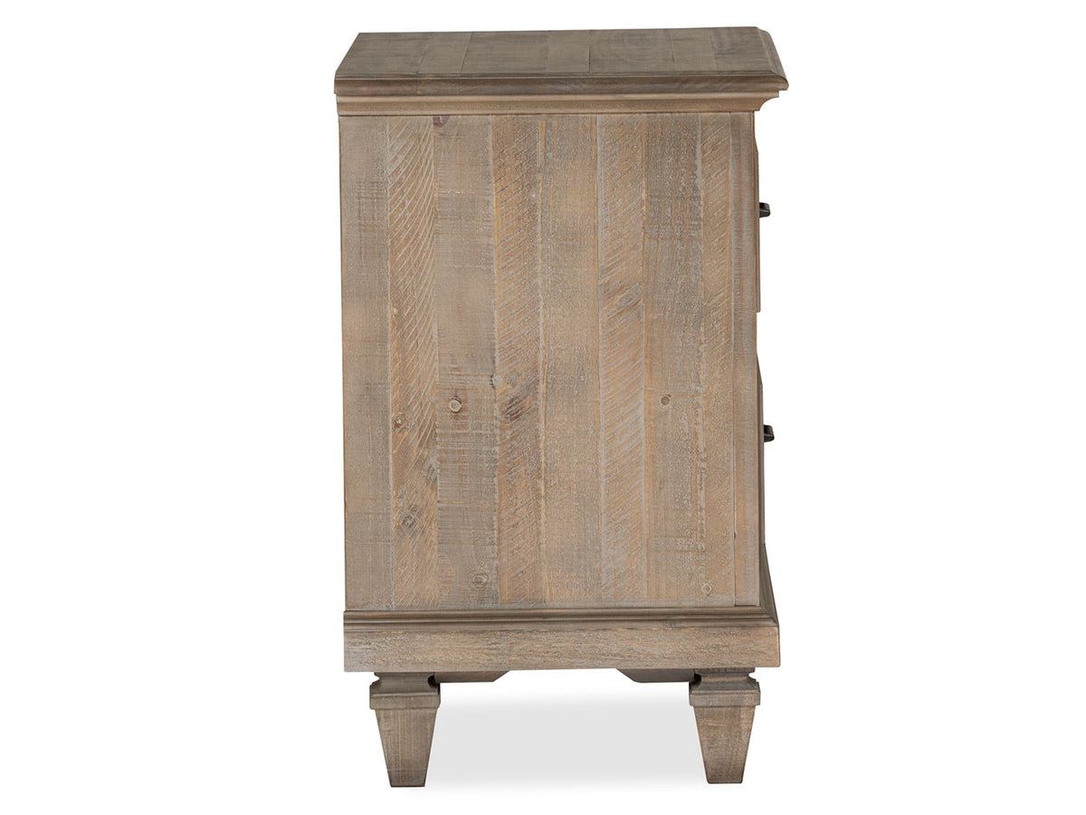 Magnussen Home Lancaster Dovetail Grey Queen Panel Bed With Nighstand