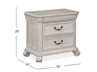 Magnussen Home Bronwyn Alabaster Queen Panel Bed With Nightstand