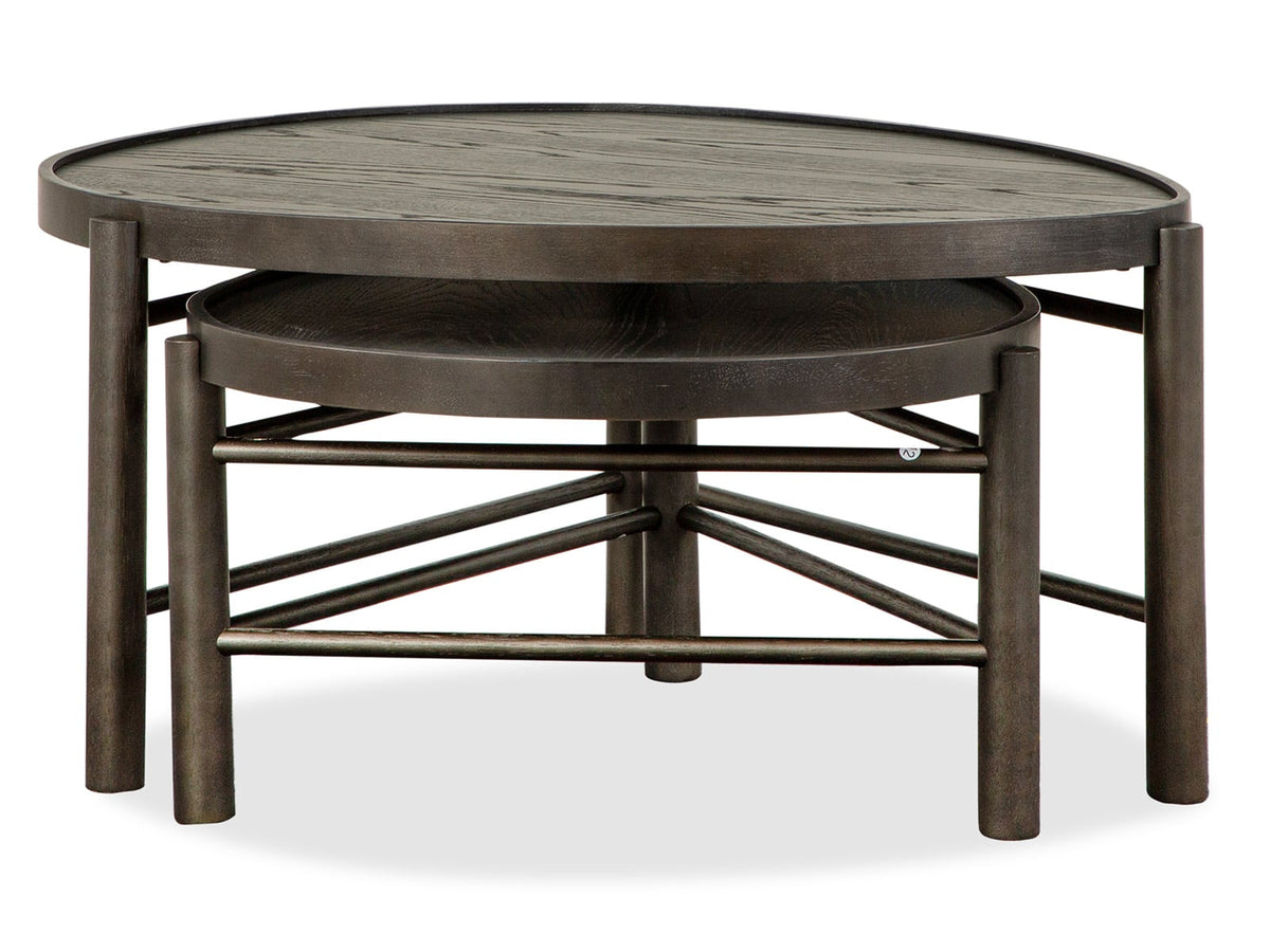 Magnussen Home Hadleigh Black Coffee Bean Shaped Nesting Cocktail Table With End Table
