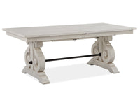 Magnussen Home Bronwyn Alabaster Extendable Rectangular Dining Table With 2 Benches And 2 Side Chairs