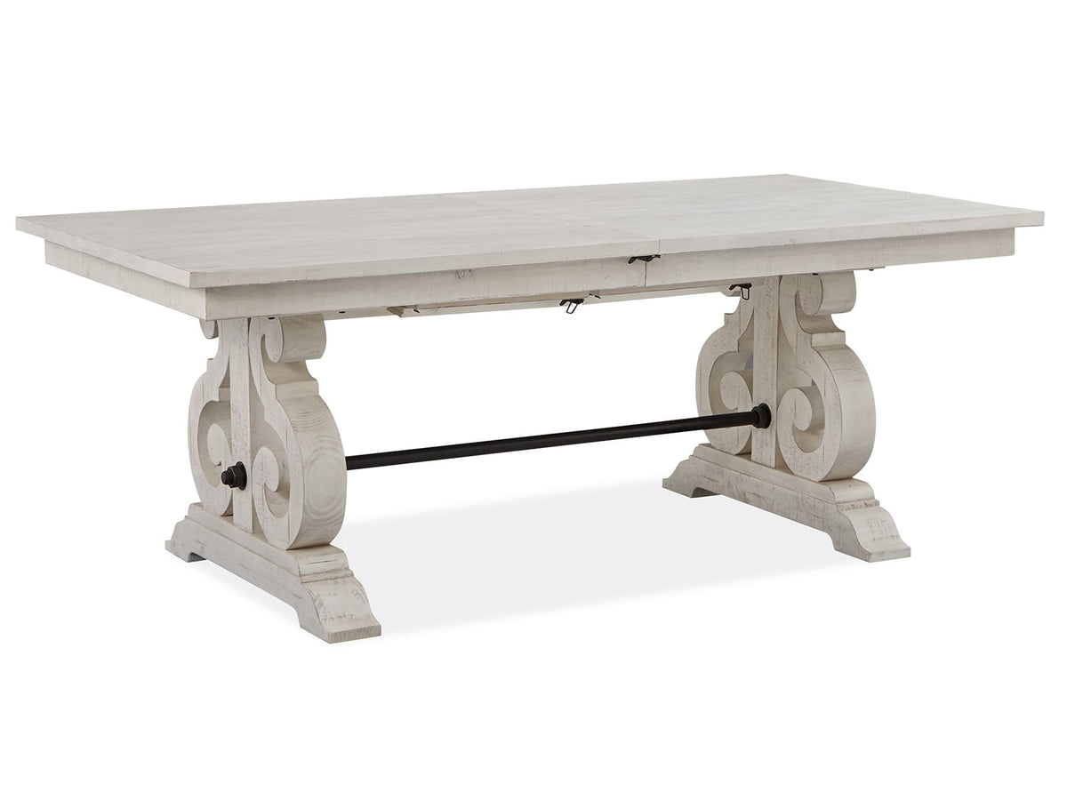 Magnussen Home Bronwyn Alabaster Extendable Rectangular Dining Table With 4 Upholstered Side Chairs 2 Host Chairs And Buffet