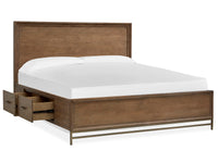 Magnussen Home Lindon Belgian Wheat And Coffee Bean Queen Panel Storage Bed