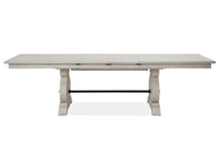 Magnussen Home Bronwyn Alabaster Extendable Rectangular Dining Table With 2 Upholstered Side Chairs And Bench