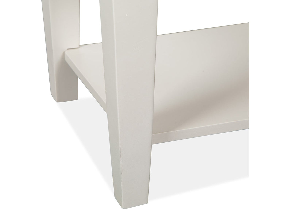 Magnussen Home Willowbrook Egg Shell White California King Panel Bed With 2 Open Nightstands