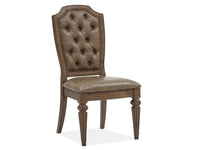 Magnussen Home Durango Willadeene Brown Extendable Trestle Dining Table With 4 Upholstered Side Chairs