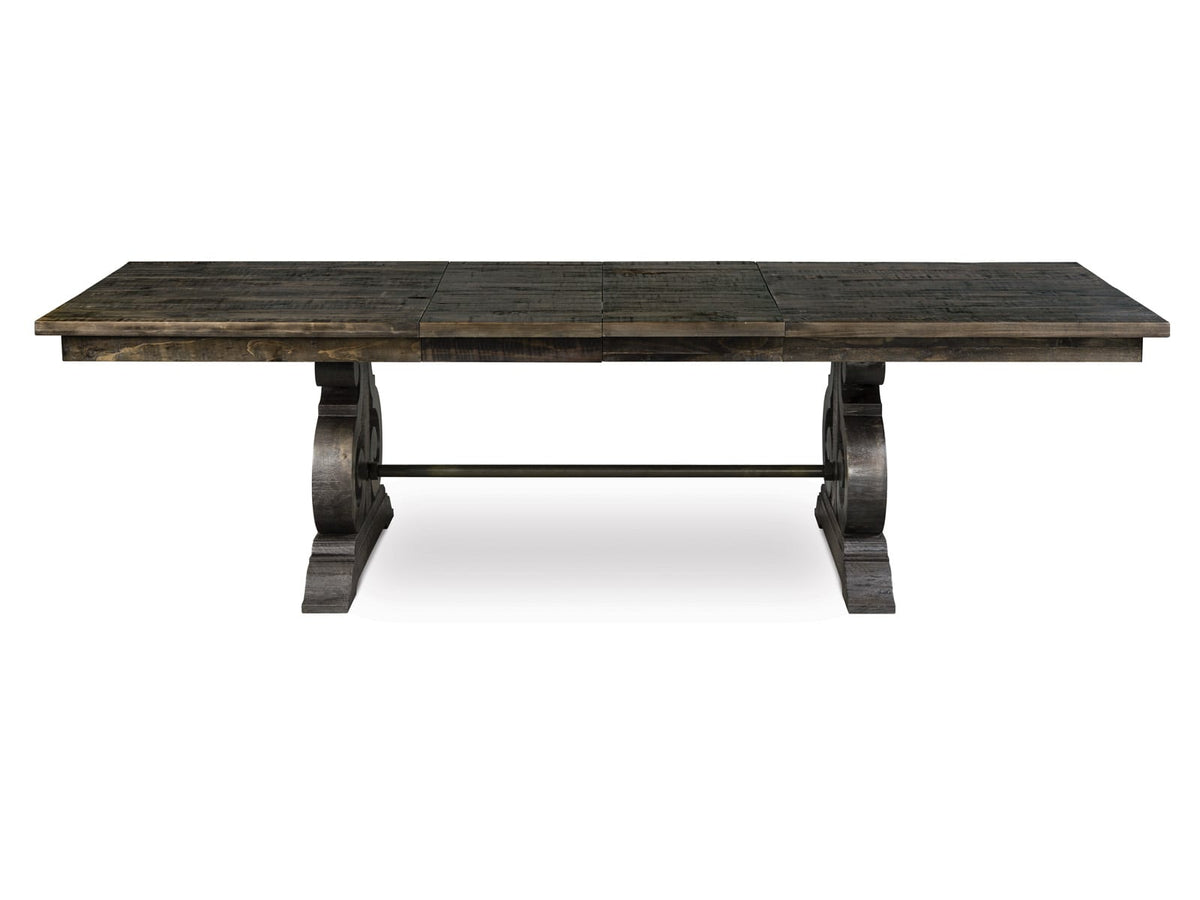 Magnussen Home Bellamy Peppercorn Extendable Rectangular Dining Table With 4 Side Chairs And 2 Host Chairs
