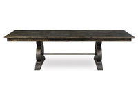 Magnussen Home Bellamy Peppercorn Extendable Rectangular Dining Table With 2 Benches 2 Upholstered Side Chairs And Server
