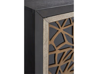Magnussen Home Ryker Nocturn Black And Coventry Grey Rectangular Dining Table With 4 Host Chairs And Server