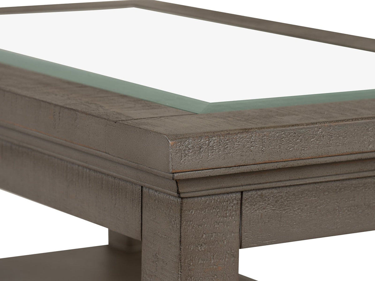 Magnussen Home Paxton Place Dovetail Grey Rectangular Caster Cocktail Table With 2 Chairside End Table