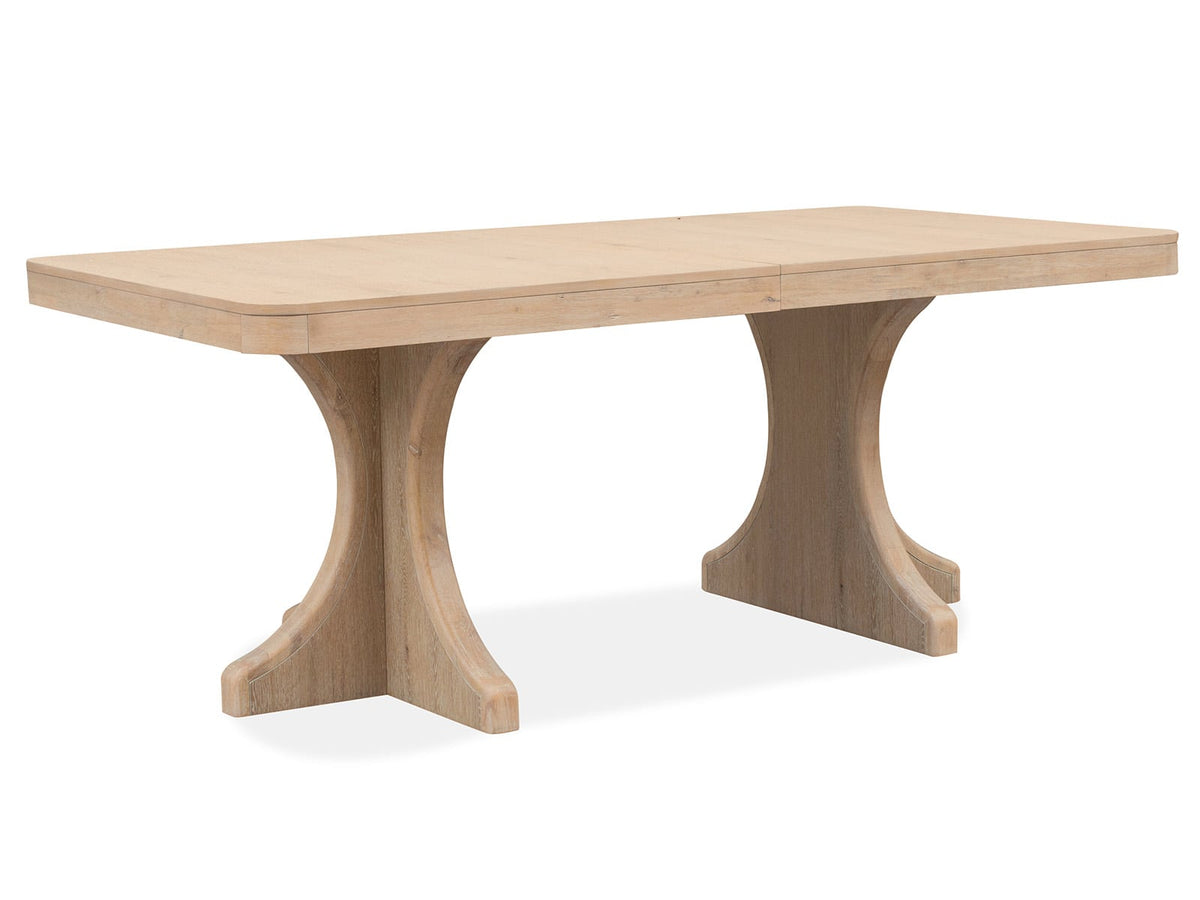 Magnussen Home Somerset Butternut Extendable Trestle Dining Table With 6 Side Chairs