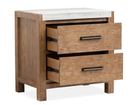 Magnussen Home Plum Creek Sierra Brown Queen Panel Bed 2 Nightstands And Drawer Dresser With Landscape Mirror