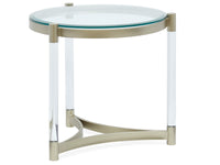 Magnussen Home Silas Platinum And Clear Acrylic Round End Table