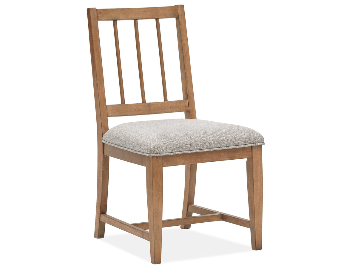 Magnussen Home Lindon Belgian Wheat Extendable Rectangular Dining Table With 2 Grey Side Chairs And 2 Arm Chairs