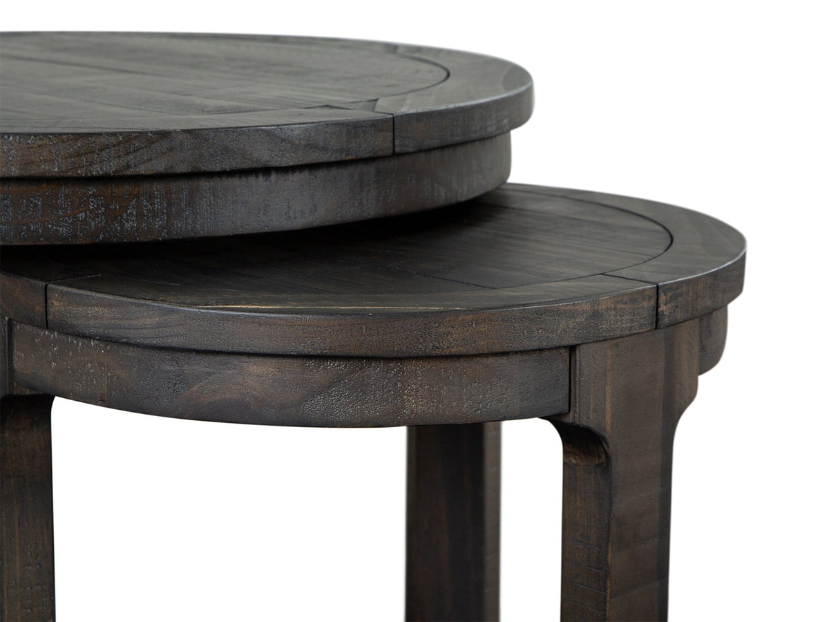 Magnussen Home Boswell Peppercorn Round Cocktail Table With 2 Nesting End Table