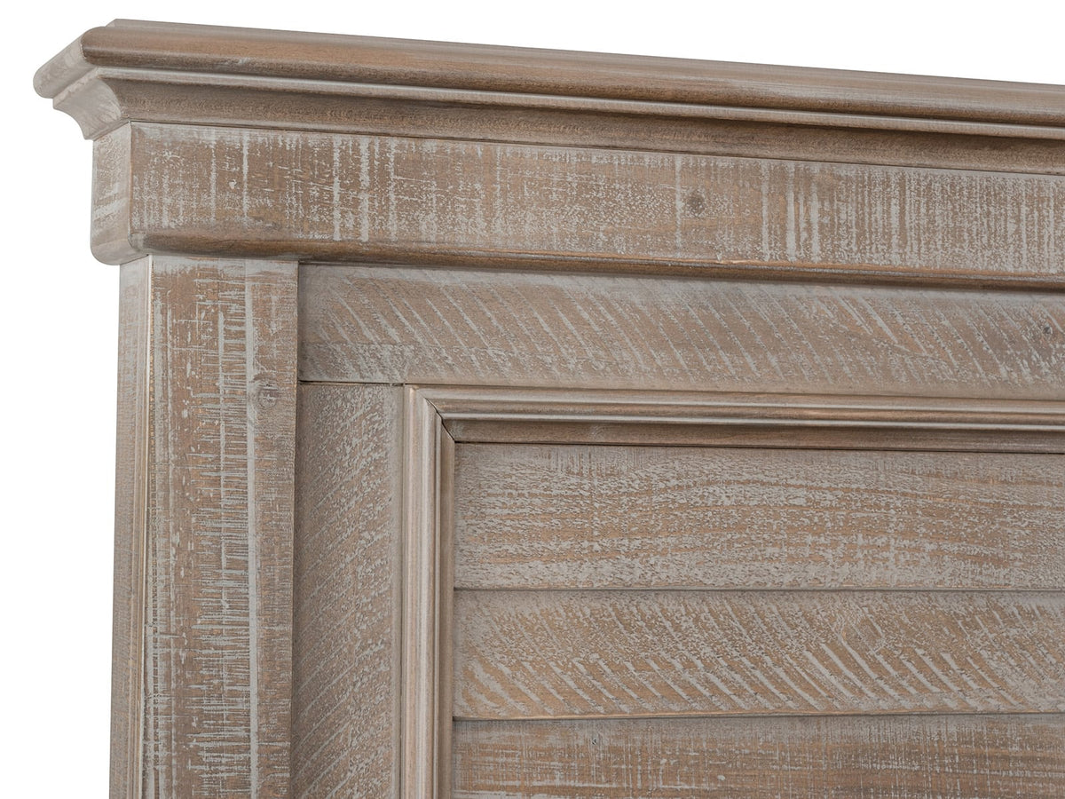 Magnussen Home Lancaster Dovetail Grey Queen Shutter Panel Bed With 2 Nighstands