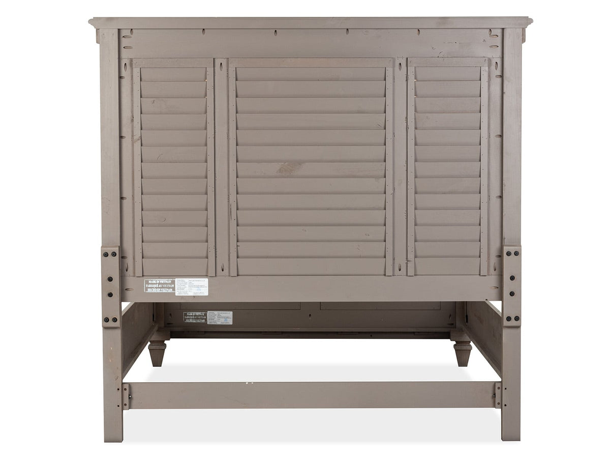 Magnussen Home Lancaster Dovetail Grey Queen Shutter Panel Bed With 2 Nighstands