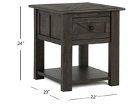 Magnussen Home Garrett Weathered Charcoal Rectangular Lift Top Cocktail Table With End Table