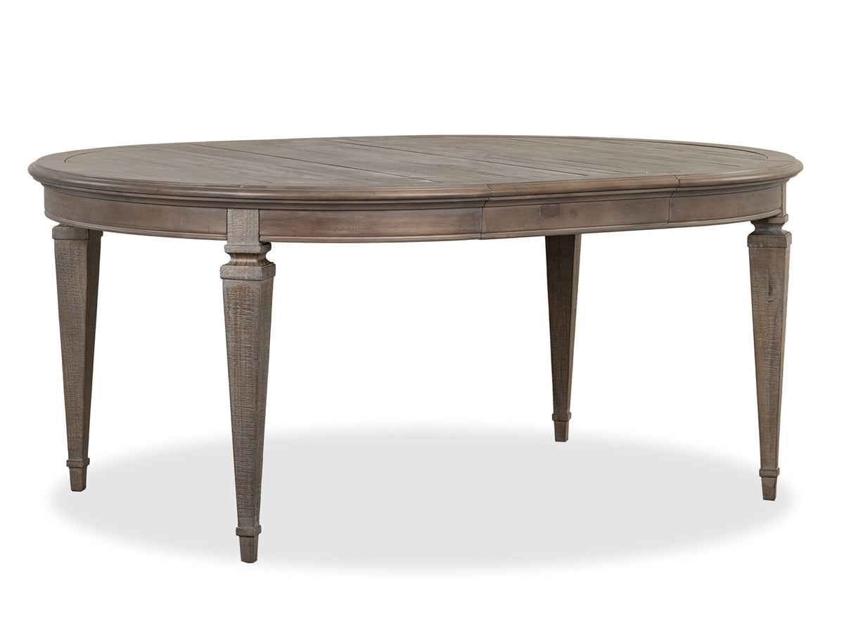 Magnussen Home Lancaster Dovetail Grey Extendable Round Dining Table With 4 Side Chairs