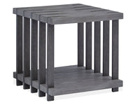 Magnussen Home Eldridge Weathered Gravel And Satin Bronze Rectangular Cocktail Table With End Table