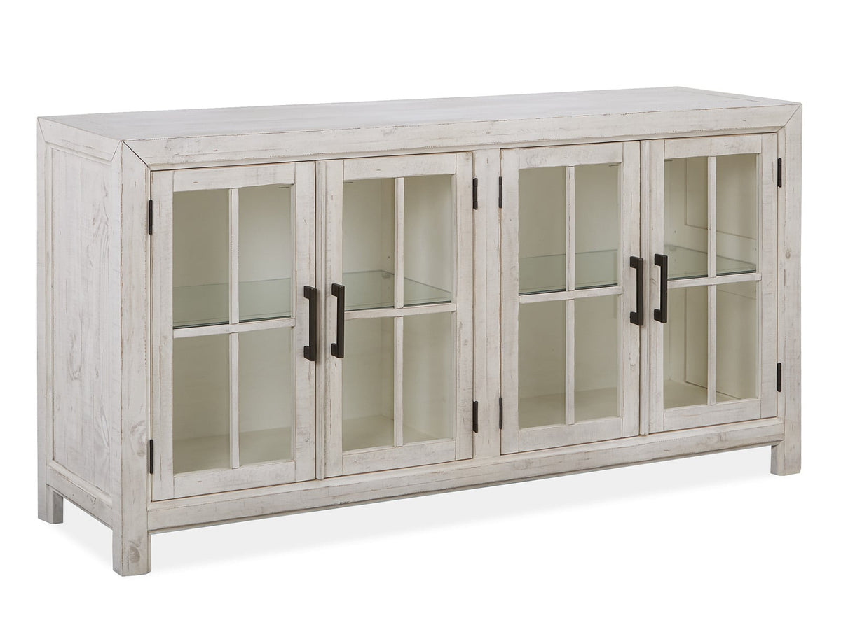 Magnussen Home Bronwyn Alabaster Extendable Rectangular Dining Table With 4 Side Chairs Buffet And Dining Cabinet