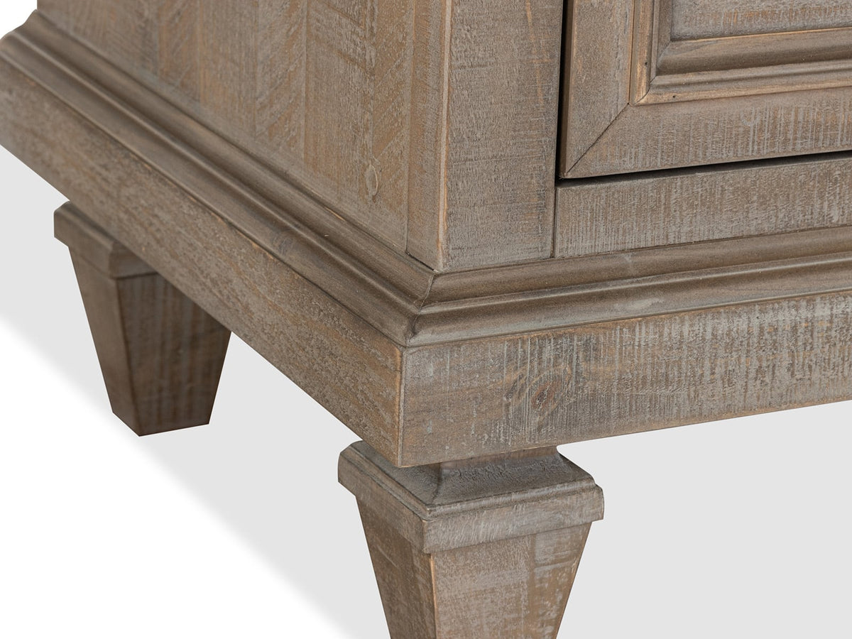 Magnussen Home Lancaster Dovetail Grey Queen Panel Bed With Nighstand