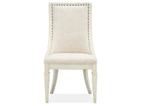 Magnussen Home Newport Alabaster Extendable Rectangular Dining Table With 2 Side Chairs 2 Arm Chairs Bench And Buffet
