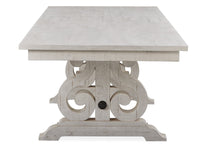 Magnussen Home Bronwyn Alabaster Extendable Rectangular Dining Table With 2 Benches 2 Side Chairs And Buffet