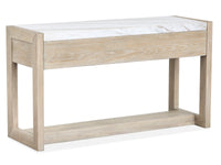 Magnussen Home Preston Gallery Buff And Antique Silver Rectangular Sofa Table