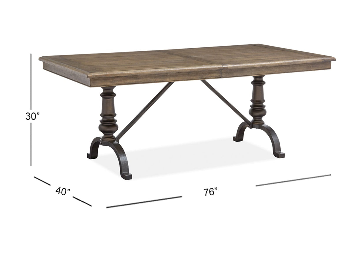 Magnussen Home Roxbury Manor Homestead Brown Extendable Rectangular Dining Table With 6 Arm Chairs