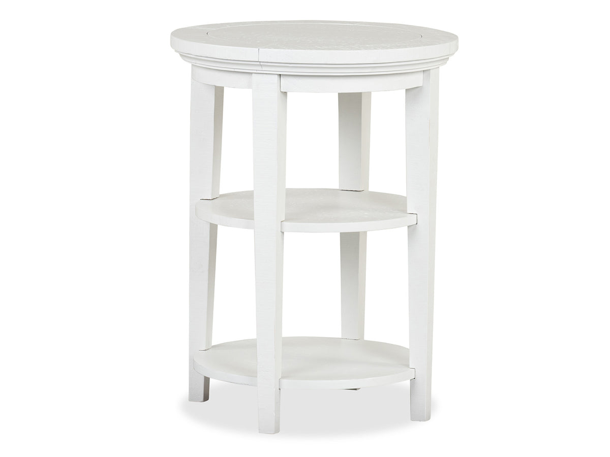 Magnussen Home Heron Cove Chalk White Round Accent End Table