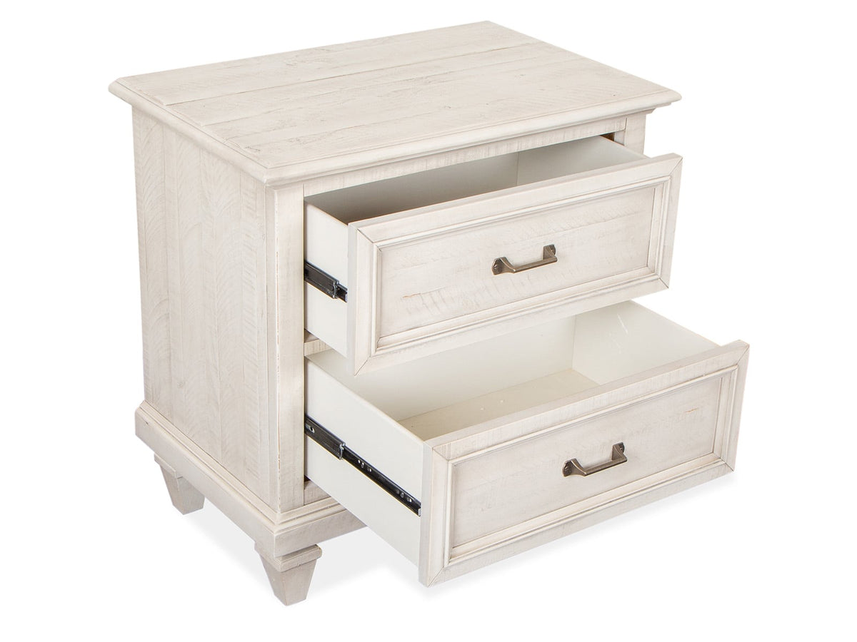 Magnussen Home Newport Alabaster King Panel Bed With Nightstand