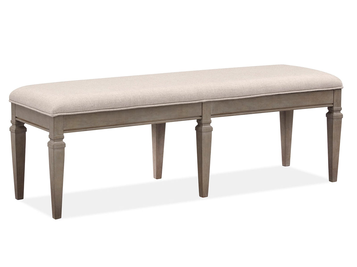 Magnussen Home Lancaster Dovetail Grey Extendable Rectangular Dining Table With 2 Benches Server And Dining Cabinet