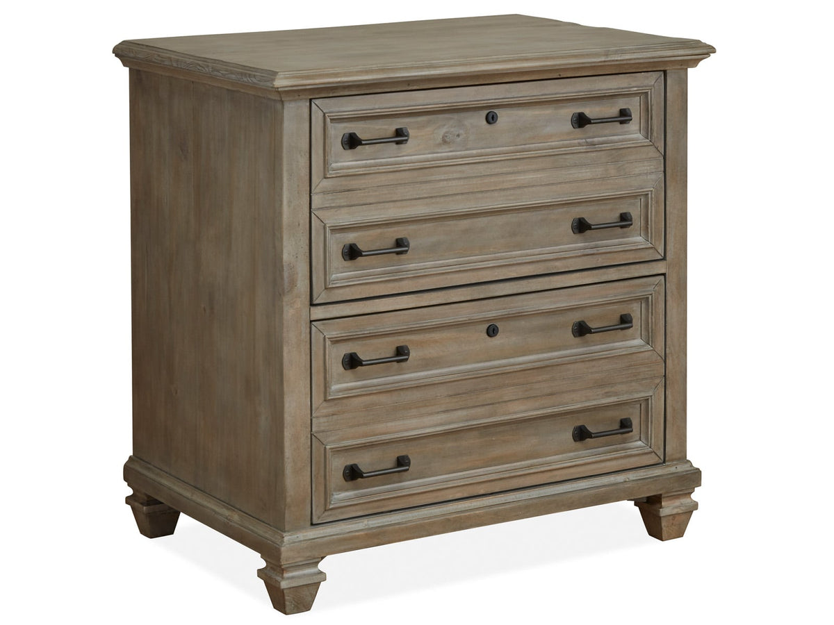Magnussen Home Lancaster Dovetail Grey Executive Desk With Chair Lateral File Bookshelf And Door Bookcase