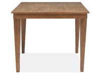 Magnussen Home Lindon Belgian Wheat Extendable Rectangular Dining Table With 2 Arm Benches And 2 Grey Side Chairs