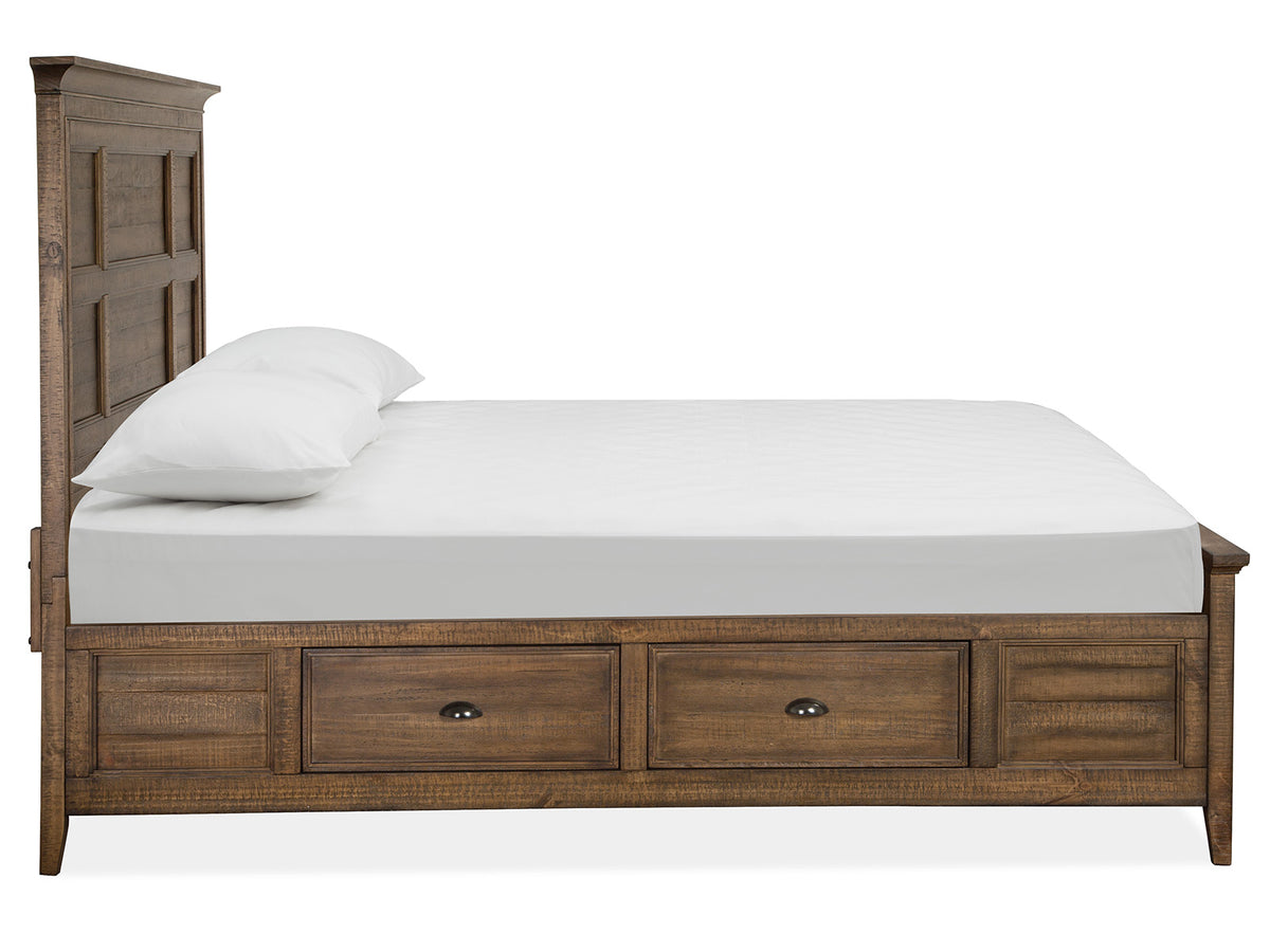 Magnussen Home Bay Creek Toasted Nutmeg King Panel Storage Bed