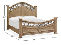 Magnussen Home Marisol Fawn Queen Panel Bed With 2 Nightstands