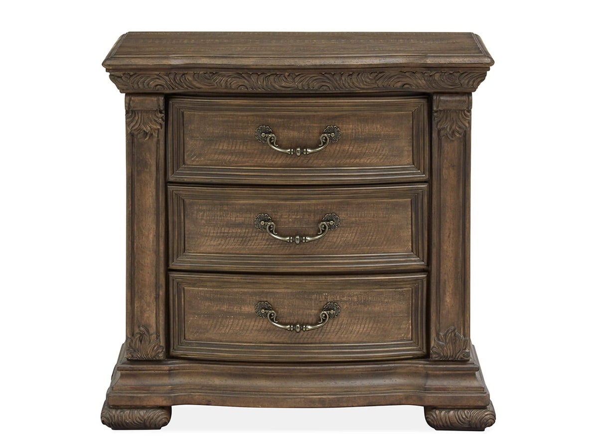 Magnussen Home Durango Willadeene Brown California King Panel Bed With 2 Nightstands